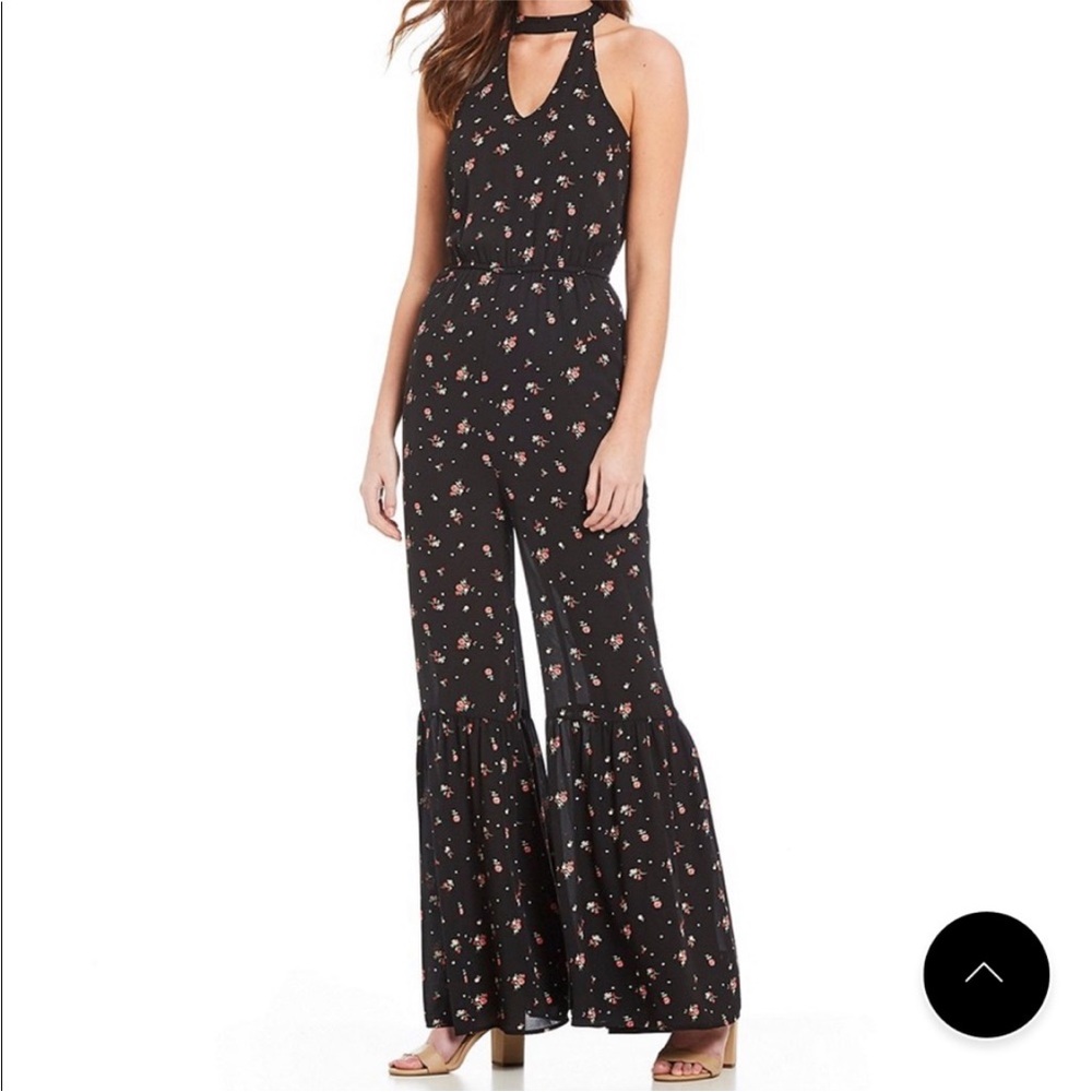 🆕 Jack by BB Dakota Anthropologie Floral Black Jumpsuit